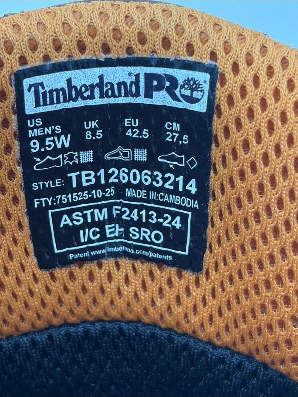 Timberland PRO Brown Leather Work Boots with Orange Lining